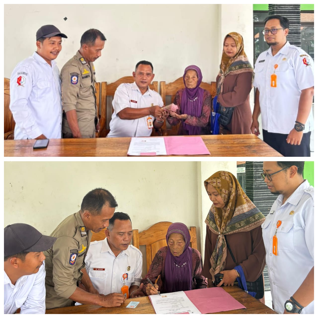Bantuan Rumah Roboh Diserahkan kepada Warga Sumbangtimun Trucuk