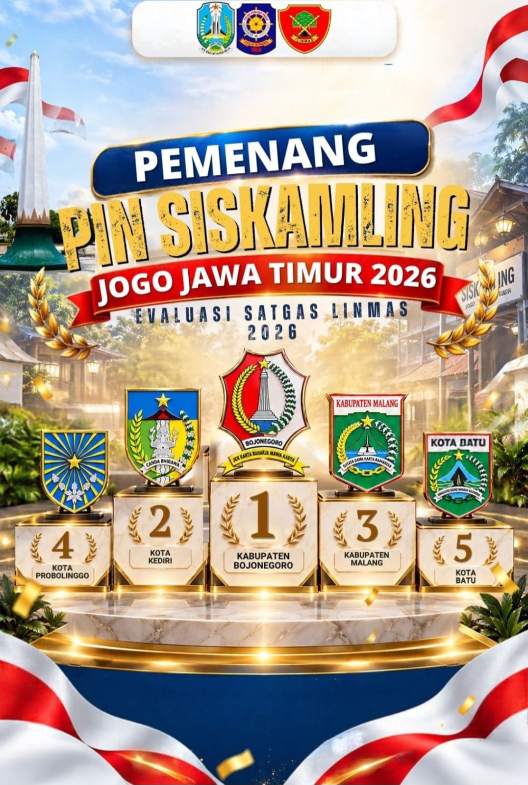 Bojonegoro Raih Penghargaan PIN Siskamling Jogo Jawa Timur 2026