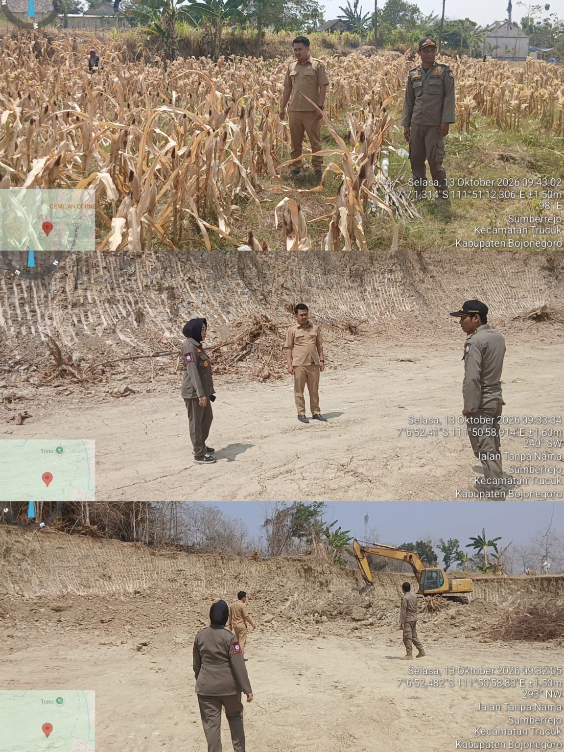Satpol PP Kecamatan Trucuk Lakukan Monitoring Lokasi Tambang Galian C di Desa Sumberejo