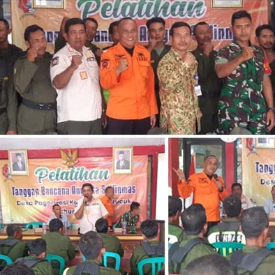 Waspada Bencana, Satlinmas Pagerwesi Mengikuti Pelatihan Tanggap Bencana